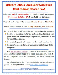 Flyer for Neighborhood Cleanup 2017