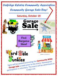 Flyer for Community Garage Sale 2019