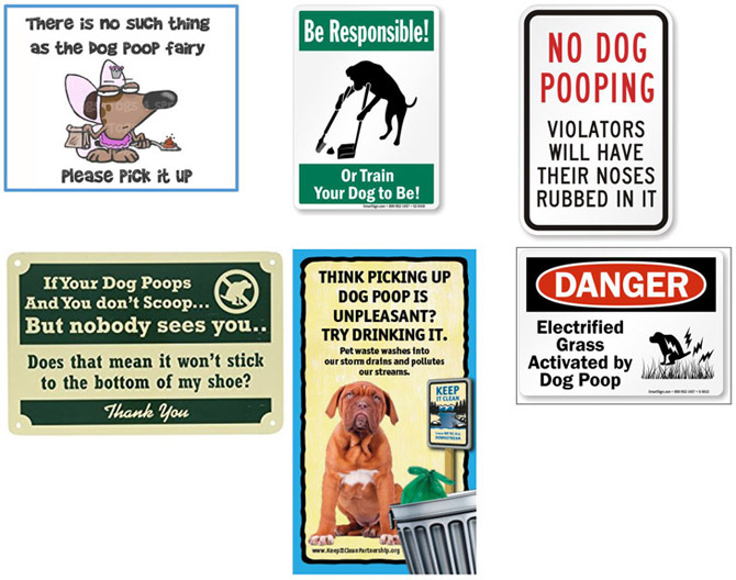 Sign group 1: pick up dog poop