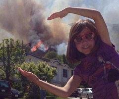 Tori 'embraces' the fire